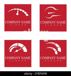 Set speed Auto car Logo Template vector illustration icon design Stock Vector