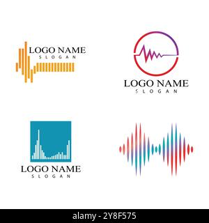 Sound waves vector illustration design template Stock Vector