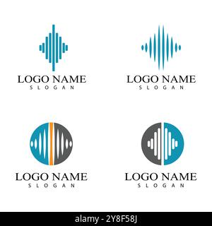Sound waves vector illustration design template Stock Vector