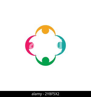 Community, network and social icon design template Stock Vector