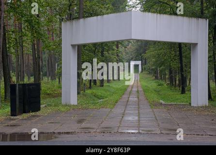 Riga, Lithuania - Sep 13, 2024: Bikernieki memorial. Here 25,000 German Jews were deported to Riga and killed in Bikernieki Forest during World War II Stock Photo