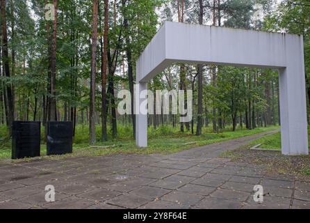 Riga, Lithuania - Sep 13, 2024: Bikernieki memorial. Here 25,000 German Jews were deported to Riga and killed in Bikernieki Forest during World War II Stock Photo