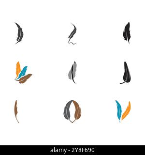 Feathers Logo Template vector symbol nature Stock Vector