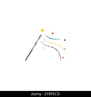 Wand magic stick Logo Template vector symbol Stock Vector