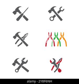 Set Service Tools vector icon illustration design template Stock Vector