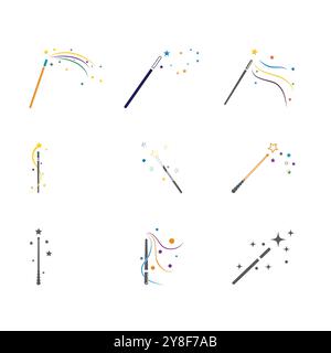 Wand Magic stick icon vector template Stock Vector