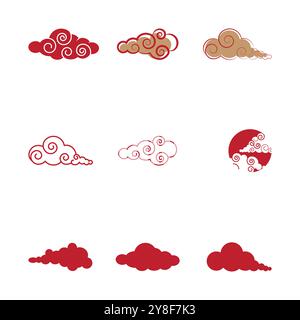 Chinese clouds Logo Template vector symbol design Stock Vector
