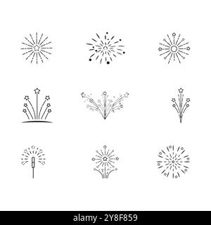 Fireworks Logo Template vector symbol Stock Vector