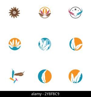 Feathers Logo Template vector symbol nature Stock Vector