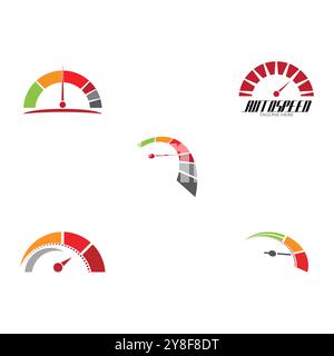 Set speed Auto car Logo Template vector illustration icon design Stock Vector