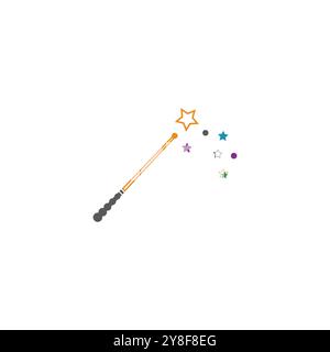 Wand magic stick Logo Template vector symbol Stock Vector