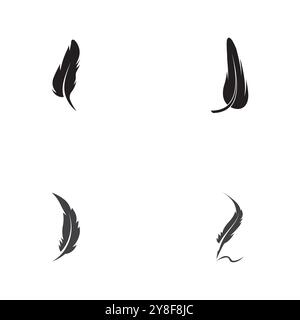 Set Feathers Logo Template vector symbol nature Stock Vector
