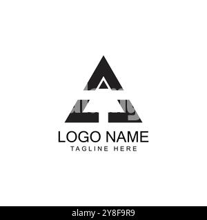 Futuristic Triangle Chain logo design inspiration Stock Vector