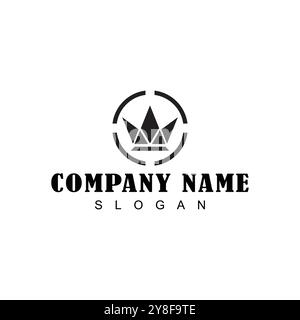 Royal King Queen Crown Elegant Luxury logo design Stock Vector