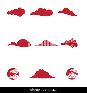 Chinese clouds Logo Template vector symbol design Stock Vector