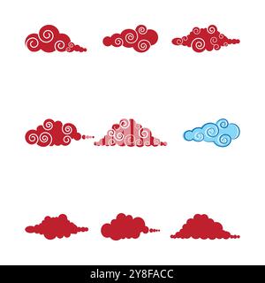 Chinese clouds Logo Template vector symbol design Stock Vector