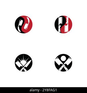 Kitchen icon cooking tools vector flat design Stock Vector
