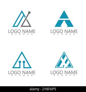 Futuristic Triangle Chain logo design inspiration Stock Vector