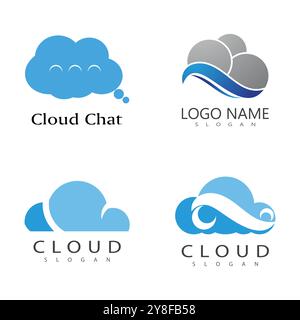 Cloud illustration logo vector flat design Stock Vector
