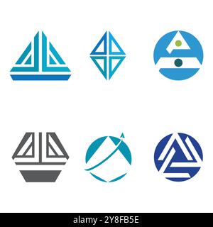 Futuristic Triangle Chain logo design inspiration Stock Vector