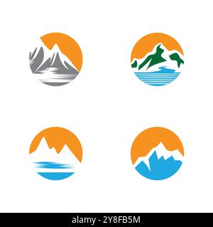 Mountain icon Logo Template Vector illustration design Stock Vector