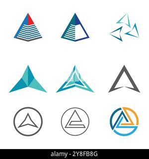 Futuristic Triangle Chain logo design inspiration Stock Vector