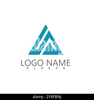 Futuristic Triangle Chain logo design inspiration Stock Vector