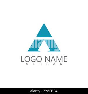 Futuristic Triangle Chain logo design inspiration Stock Vector