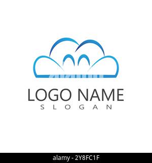 Cloud illustration logo vector flat design Stock Vector