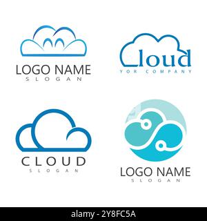 Cloud illustration logo vector flat design Stock Vector