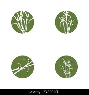 Sugar cane Logo Template vector symbol nature Stock Vector