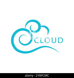 Cloud illustration logo vector flat design Stock Vector
