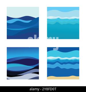 Abstract Water wave vector illustration design background Stock Vector