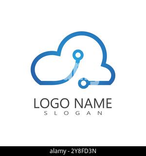 Cloud illustration logo vector flat design Stock Vector