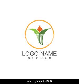 Leaf icon Vector Illustration design Logo template Stock Vector