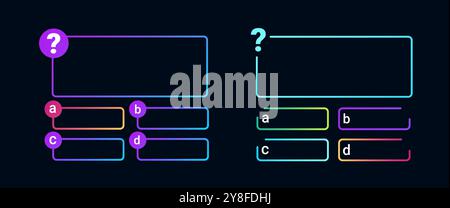 Question frame for quiz game in colorful style with gradient. Stock Vector