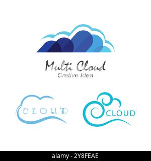 Cloud illustration logo vector flat design Stock Vector