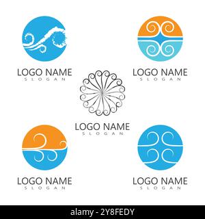 Wind icon isolated logo vector template design Stock Vector