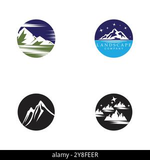Mountain icon Logo Template Vector illustration design Stock Vector