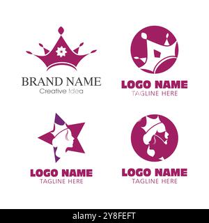 Crown Logo Template vector icon illustration design Stock Vector