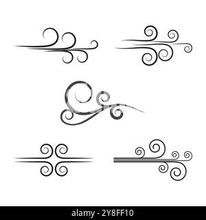 Wind icon isolated logo vector template design Stock Vector