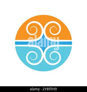 Wind icon isolated logo vector template design Stock Vector