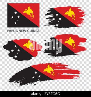A set of flags of Papua New Guinea Stock Vector
