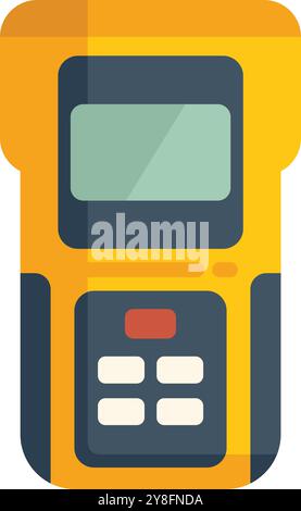 Yellow multimeter showing measurement results on a white background, perfect icon for apps and websites Stock Vector