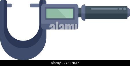 Digital outside micrometer measuring tool icon is isolated on a white background with copy space Stock Vector