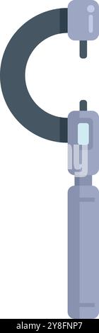Outside micrometer icon in flat style, representing precision measuring tools used in engineering and manufacturing Stock Vector