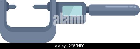 Digital outside micrometer icon in flat style, measuring tool for accurate measurements Stock Vector