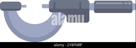 Outside micrometer measuring tool icon illustration with a flat design style Stock Vector