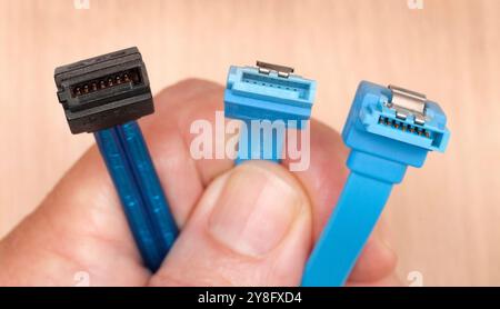 Sata computer interface, power cables Stock Photo