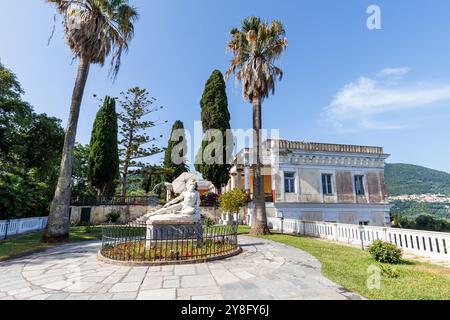 Achilleion palace built for Empress Elisabeth Sisi of Austria vacation on Corfu island in Greece Stock Photo